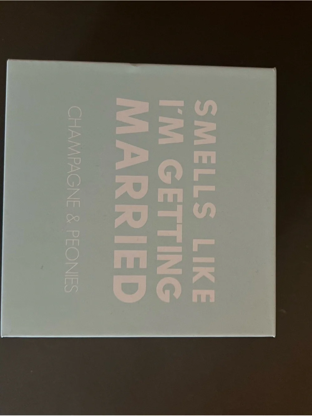 mine Aqua 'Smells Like I'm Getting Married' Champagne & Peonies Scented Candle